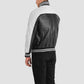 Terrance Black & White Leather Varsity Jacket - Leather Jackets