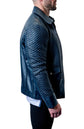 Tresser Blue Leather Jacket Mens - Leather Jackets
