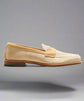 Two-Tone Penny Loafer Beige And Brown Italian Suede - Loafers