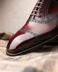 Burgundy Leather Isolde Brogue Toe Cap Oxfords - Formal Shoes