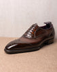 Dark Brown Leather Wingtip Oxfords Lace Up Formals - Formal Shoes