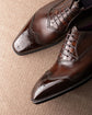 Dark Brown Leather Wingtip Oxfords Lace Up Formals - Formal Shoes