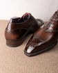 Dark Brown Leather Wingtip Oxfords Lace Up Formals - Formal Shoes