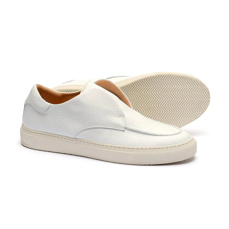 White Italian Leather Athena City Half Boots Sneaker Shoes