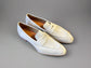 White Italian Suede Leather Penny Loafers - Loafers Shoes