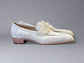 White Italian Suede Leather Penny Loafers - Loafers Shoes