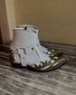 White Leather Barstow Slip On Zipper Western Cowboy Boots - Cowboy Boots