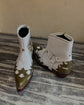 White Leather Barstow Slip On Zipper Western Cowboy Boots - Cowboy Boots