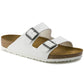 White Leather Ease Comfort Slippers with Buckle - Slippers