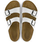 White Leather Ease Comfort Slippers with Buckle - Slippers