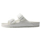 White Leather Pearl Pamper Slippers with Buckle - Slippers