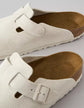 White Suede Pedestal Platforms Clogs - Clogs
