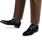Black Arca Leather Single Buckle Monk Straps Shoes - Formals Shoes - Monk Shoes