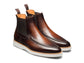 Brown Leather Fenland Slip On Chelsea Boots With Sneakers Sole - Chelsea Boots