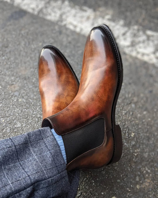 Tan Leather Teruel Slip On Chelsea Boots - Boots