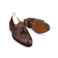 Brown Hand Woven Braided Leather Acton Tassel Loafers - Loafers Shoes