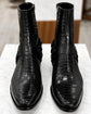 Black Croc/Python/Snake Animal Print Leather Alessia Slip On Zipper Harness Boots for Men - Boots