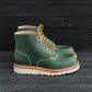 Classic Moc Toe Green Mens Women's Boots lace up Leather Boots - Boots