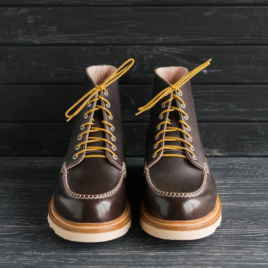 Classic Moc Toe Brown Mens Women's Boots lace up Leather Boots - Boots