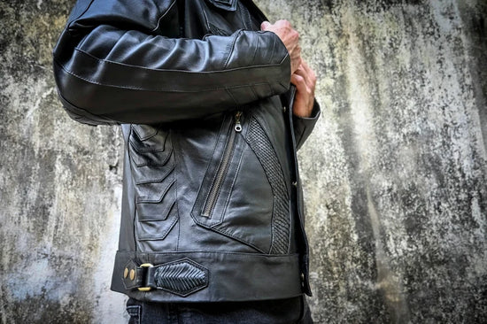 Men's Leather Jacket | winter jacket | urban ninja | biker jacket | black leather jacket | leather hoodie | cyberpunk jacket | jacket