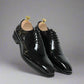 Black Patent Leather Modena Wholecut Oxford Shoes - Formal Shoes