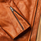 Brown Whiskey Leather Moto Jacket - Leather Jackets