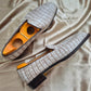 GREY CROC LEATHER EMERIC SLIP ON LOAFERS SHOES - LOAFERS
