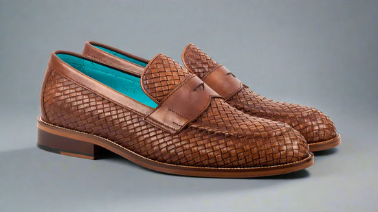 Tan Braided Leather Girona Horse Bit Loafers - Loafers Shoes