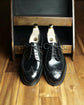 BLACK CALF LEATHER ROUND TOE BROGUE WINGTIP OXFORD FORMAL SHOES - FORMAL SHOES